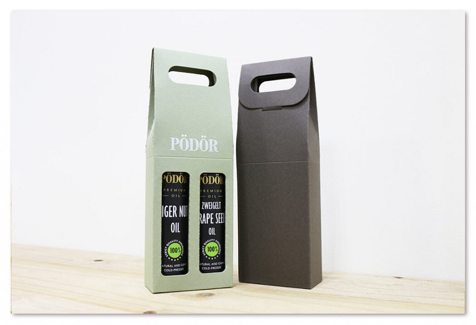 橄欖油免繩手提紙盒 特殊結構盒 紙盒設計
